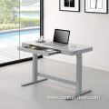 Tempered Glass Dual Motor White Height Adjustable Electric Sit Stand Desk Computer Workstation with Wireless Charging